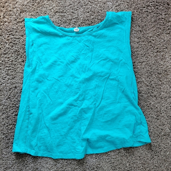 Reebok Open Back Shirt Blue Woman's Small Workout - Picture 1 of 7
